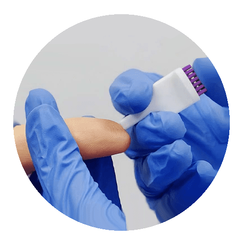image of someone pricking the finger with singletlet next
